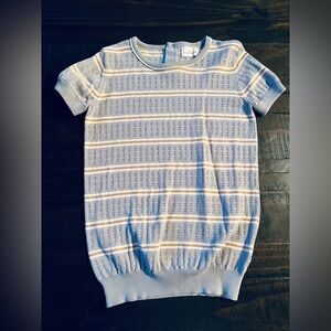 SWEET THREADS LIGHT BLUE STRIPE CABLE  KNIT SWEATER Size 7